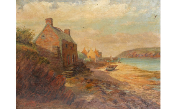 F.GODEFROY (XIXè-Xxè) "Marine au Conquet
