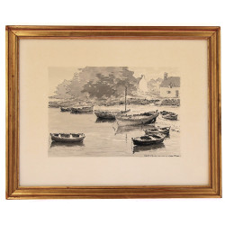 TRANNOD (Xxème) "Barques au mouillage à 