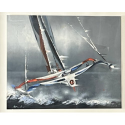 Victor SPAHN (1949) "Trimaran en mer", t