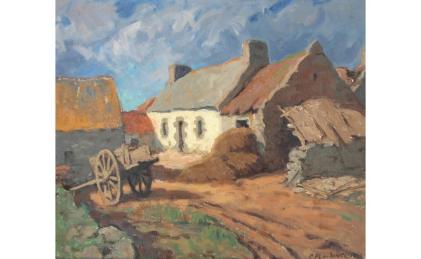 Pierre PLOUHINEC (1907-1984) "Ferme bret