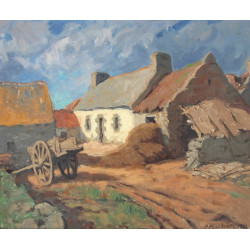 Pierre PLOUHINEC (1907-1984) "Ferme bret