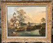 Ecole XIXème "Scène de campagne animée, 