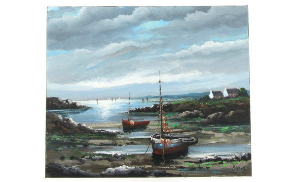 Robert MOGISSE (1933) "Marine à marée ba