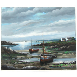 Robert MOGISSE (1933) "Marine à marée ba