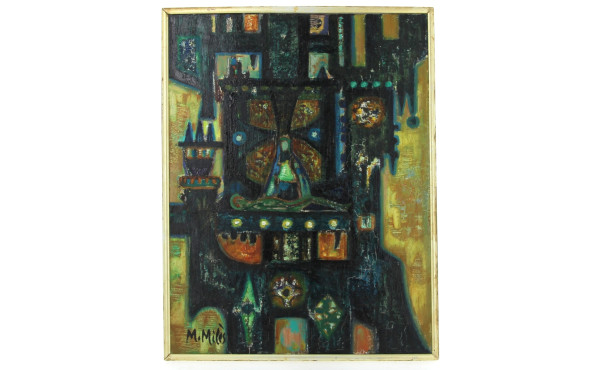 Marcel MILES (Xxème) "La Piétà", huile s