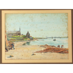 Ecole Bretonne des années 20 "Plage de P