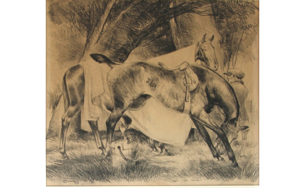 André MARE (1885-1932) "Deux chevaux au 