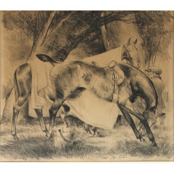 André MARE (1885-1932) "Deux chevaux au 
