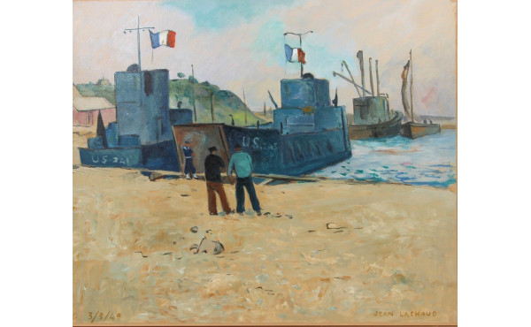 Jean LACHAUD (1882-1952) "Bateaux améric
