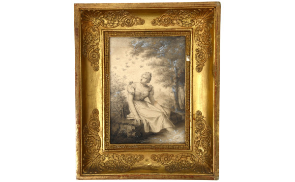 Ecole Française XIXème "Jeune fille à la