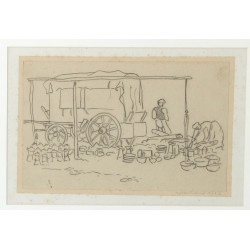 Jean LACHAUD (1882-1952) "Marché de faïe