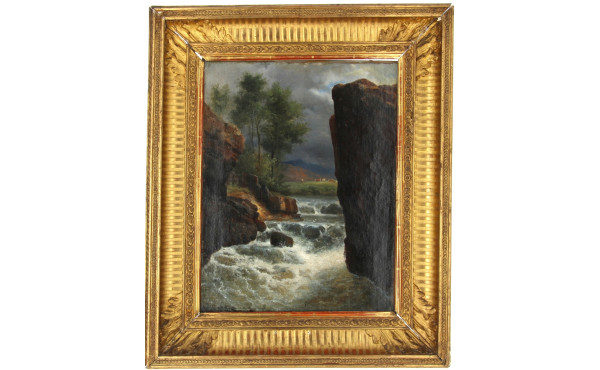 Ecole Française XIXème "Paysage à la riv