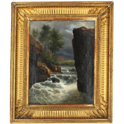 Ecole Française XIXème "Paysage à la riv