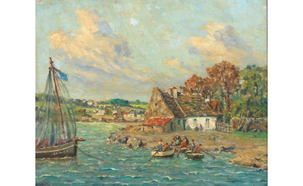 Henri DU VERNE (XXème) "Marine en Finist