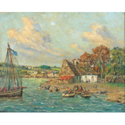 Henri DU VERNE (XXème) "Marine en Finist