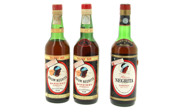 3 bouteilles RHUM NEGRITA BARDINET forma