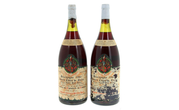 2 magnums HAUTES COTES DE NUITS 1980 Clo