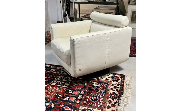 Fauteuil design Nattuzi en cuir blanc, s