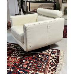 Fauteuil design Nattuzi en cuir blanc, s