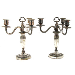 Paire de candélabres à 3 bras de lumière