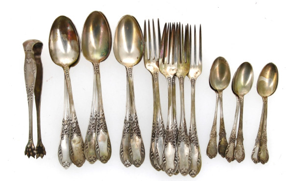 Lot de métal argenté décor rocaille : 6 
