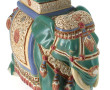 Grande sellette éléphant en céramique, H