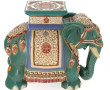 Grande sellette éléphant en céramique, H