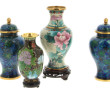 Chine - Lot de 4 pièces en cloisonné : u