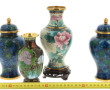 Chine - Lot de 4 pièces en cloisonné : u