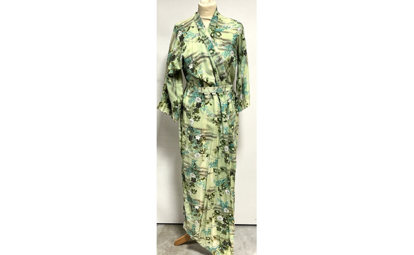JAPON - KIMONO long en coton motifs fleu