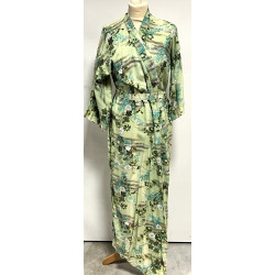 JAPON - KIMONO long en coton motifs fleu