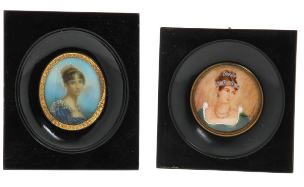 "Jeune femme au diadème", miniature pein