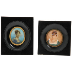 "Jeune femme au diadème", miniature pein