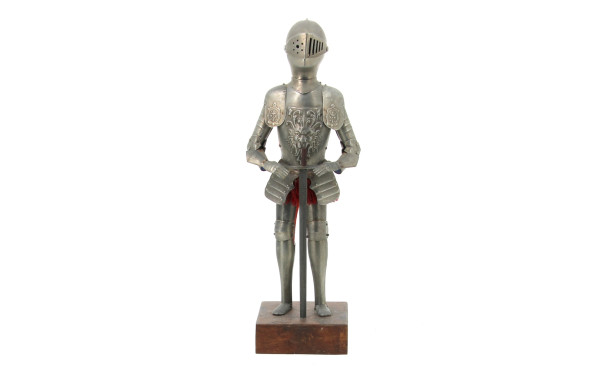 Chevalier en armure, statuette en métal 