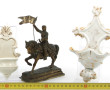 "Jeanne d'Arc à cheval", sujet en métal 
