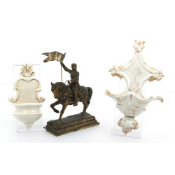 "Jeanne d'Arc à cheval", sujet en métal 