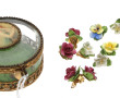 Coffret ancien rond en verre et métal do