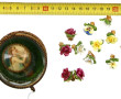 Coffret ancien rond en verre et métal do