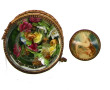 Coffret ancien rond en verre et métal do