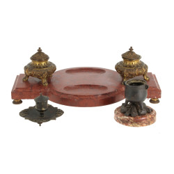Lot de 3 encriers anciens : un encrier d