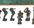Jeu d'échecs en laiton et laiton patiné 