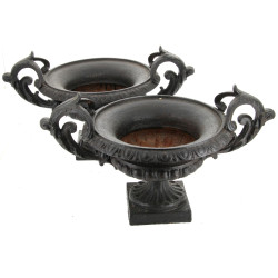 Paire de vasques de jardin en fonte diam