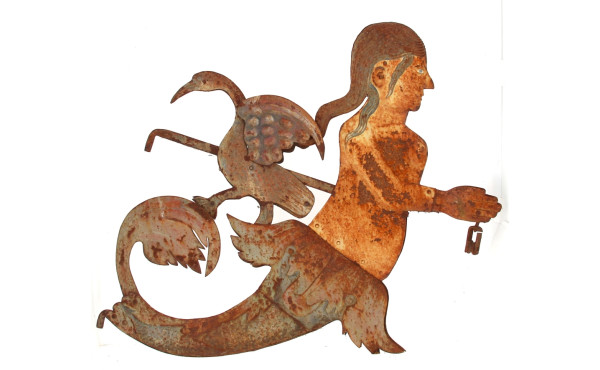 Enseigne en métal en forme de sirène (ox
