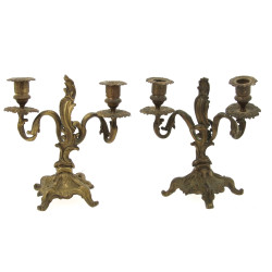Paire de candélabres à 2 bras de lumière