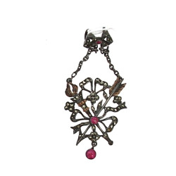 Pendentif ancien en argent serti de stra