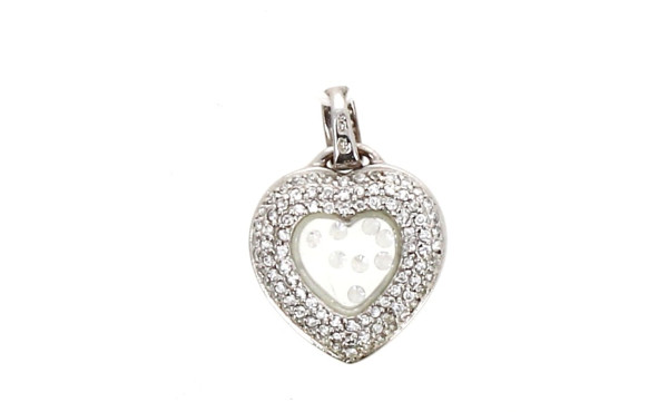 Pendentif cœur en argent 925ème serti de