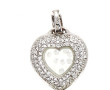 Pendentif cœur en argent 925ème serti de