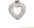Pendentif cœur en argent 925ème serti de