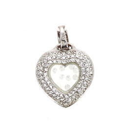 Pendentif cœur en argent 925ème serti de