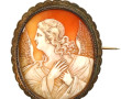 Beau camée coquille à décor d'un ange, m